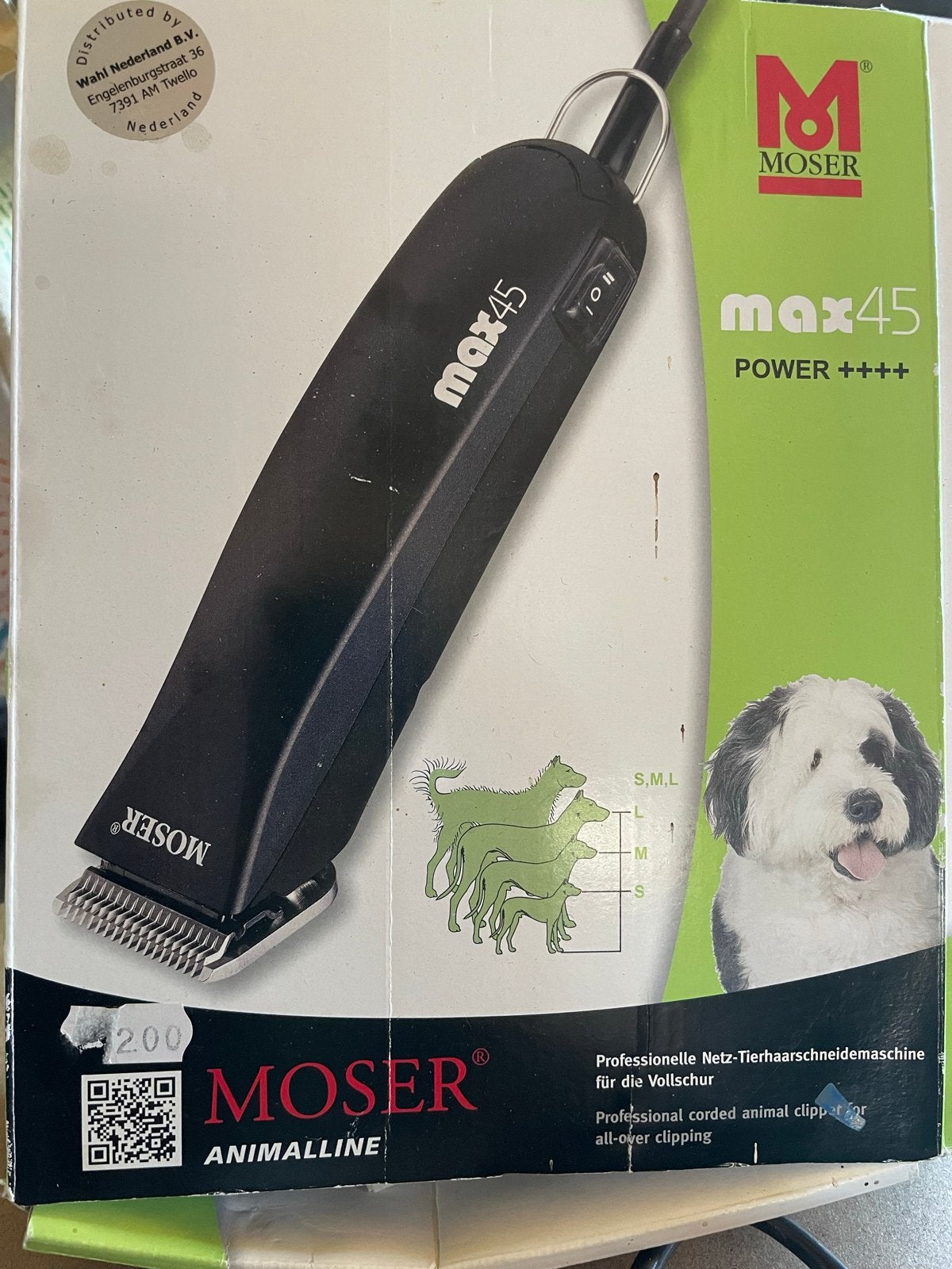 Moser Max45 Tondeuse met 5, 9, 13mm opzetkammen., Moser, Ophalen of Verzenden, Zo goed als nieuw, Tondeuse