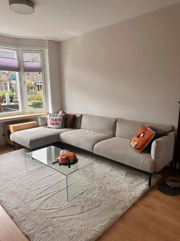 ÄPPLARYD 4-zitsbank met chaise longue - lichtgrijs, Ophalen, Gebruikt, 300 cm of meer, 75 tot 100 cm