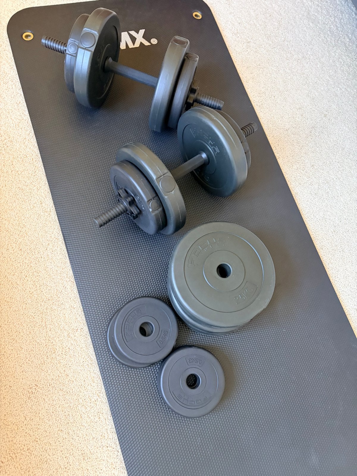 Verstelbare Dumbbells set, Sport en Fitness, Fitnessmaterialen, Ophalen, Gebruikt, Benen, Dumbbell