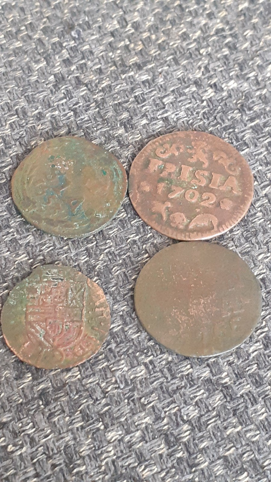 Lot van 4 munten bodemvondsten, Verzenden, Vóór koninkrijk, Overige waardes, Setje