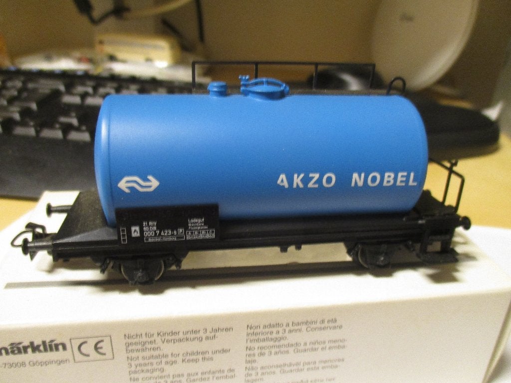 Marklin Tankwagon AKZO NOBEL met NS vignet, NVT, Wisselstroom, Wagon, NVT