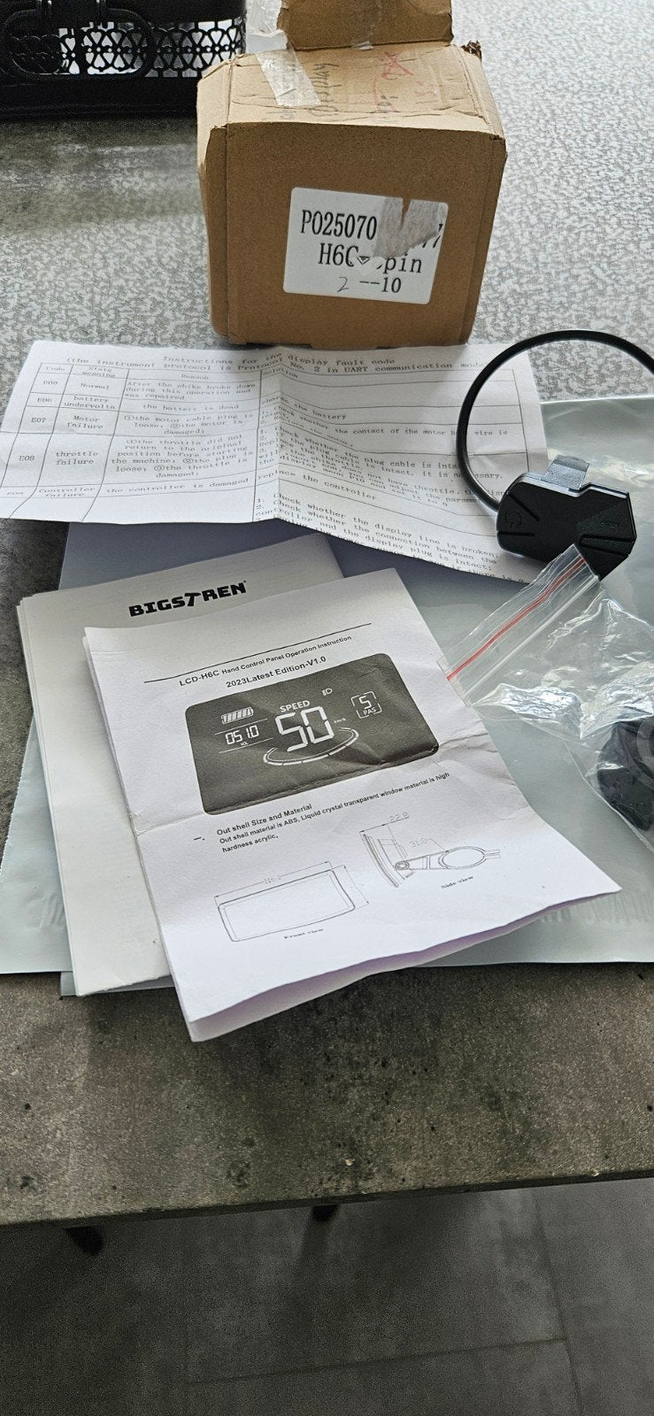 H6C Display 48v voor fatbike opvoerbaar(Nieuw in doos), Fietsen en Brommers, Fietsaccessoires | Fietscomputers, Ophalen, Nieuw