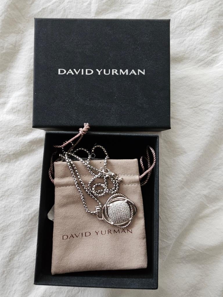 David Yurman Infinity Large hanger ketting 925 Silver, Nieuw, Ophalen of Verzenden, Met edelsteen, Zilver