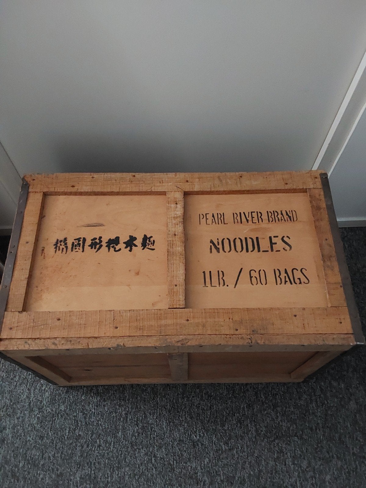 mooie oude houten opbergkist, Ophalen, Gebruikt