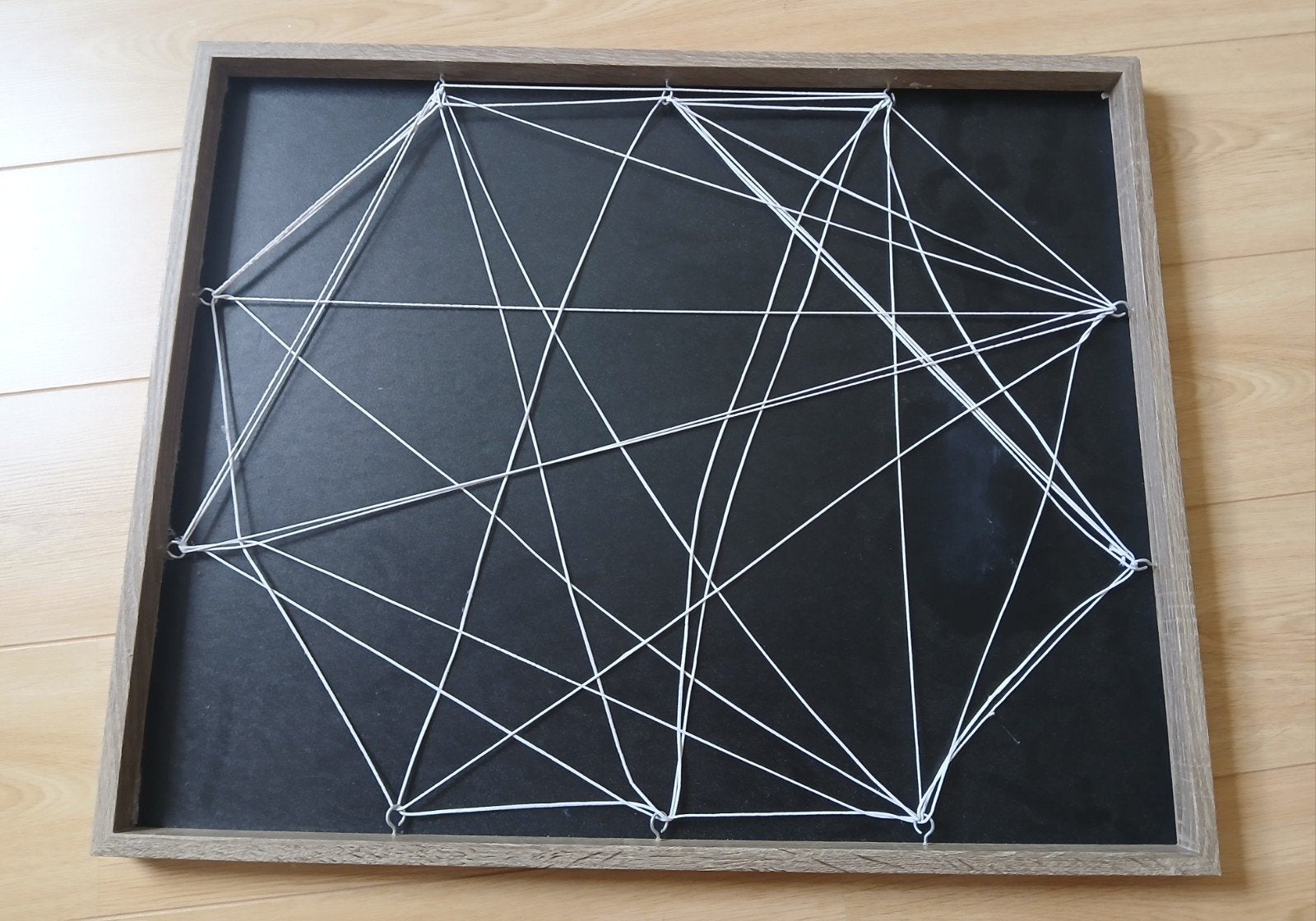 Modern String Art Wanddecoratie - Zwart/Wit, Hout, Zwart, Ophalen of Verzenden, Zo goed als nieuw