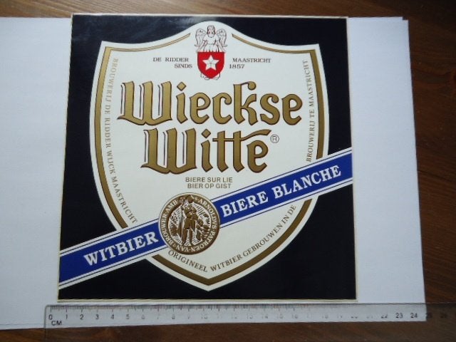 sticker oud WIECKSE WITT bier witbier groot horeca cafe, Verzenden, Zo goed als nieuw, Bedrijf of Vereniging