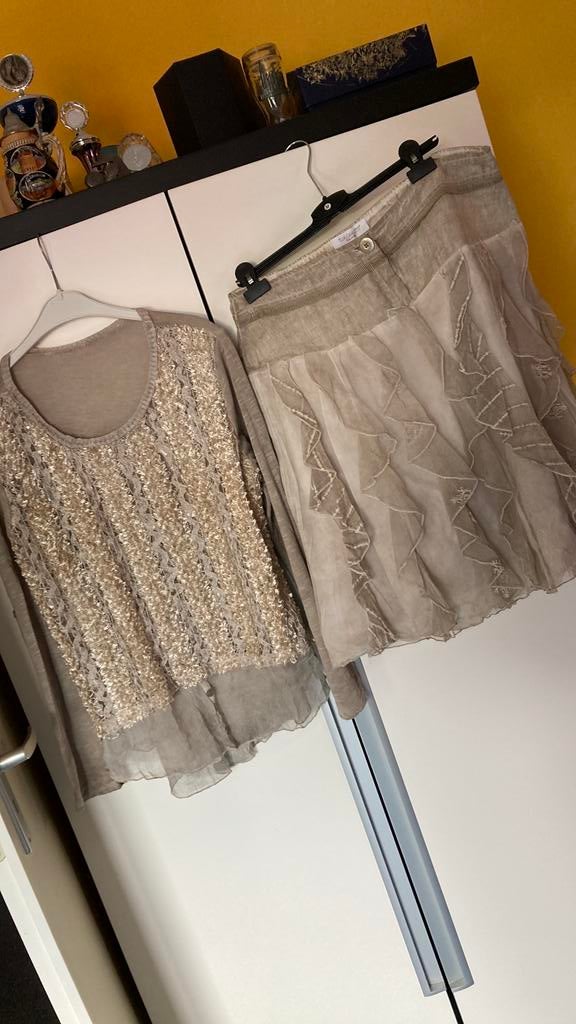 Elisa Cavaletti ibiza rok plus bijpassend shirt xl, Ophalen of Verzenden, Zo goed als nieuw, Maat 46/48 (XL) of groter, Onder de knie