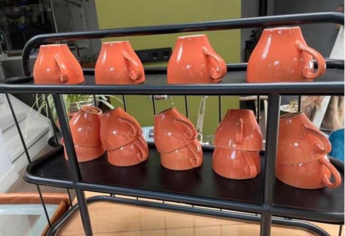 16 x Cosy & Trendy Barista Oranje porselein Kop koffie thee, Huis en Inrichting, ., Ophalen of Verzenden, Zo goed als nieuw, .