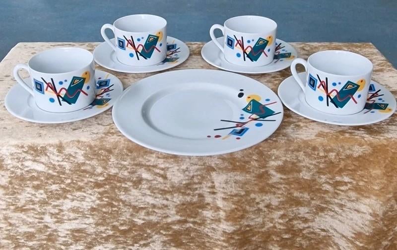 Vintage Leuchtenburg Memphis design servies set 80s, Huis en Inrichting, Keuken | Servies, Gebruikt, Ophalen of Verzenden, Bord(en)