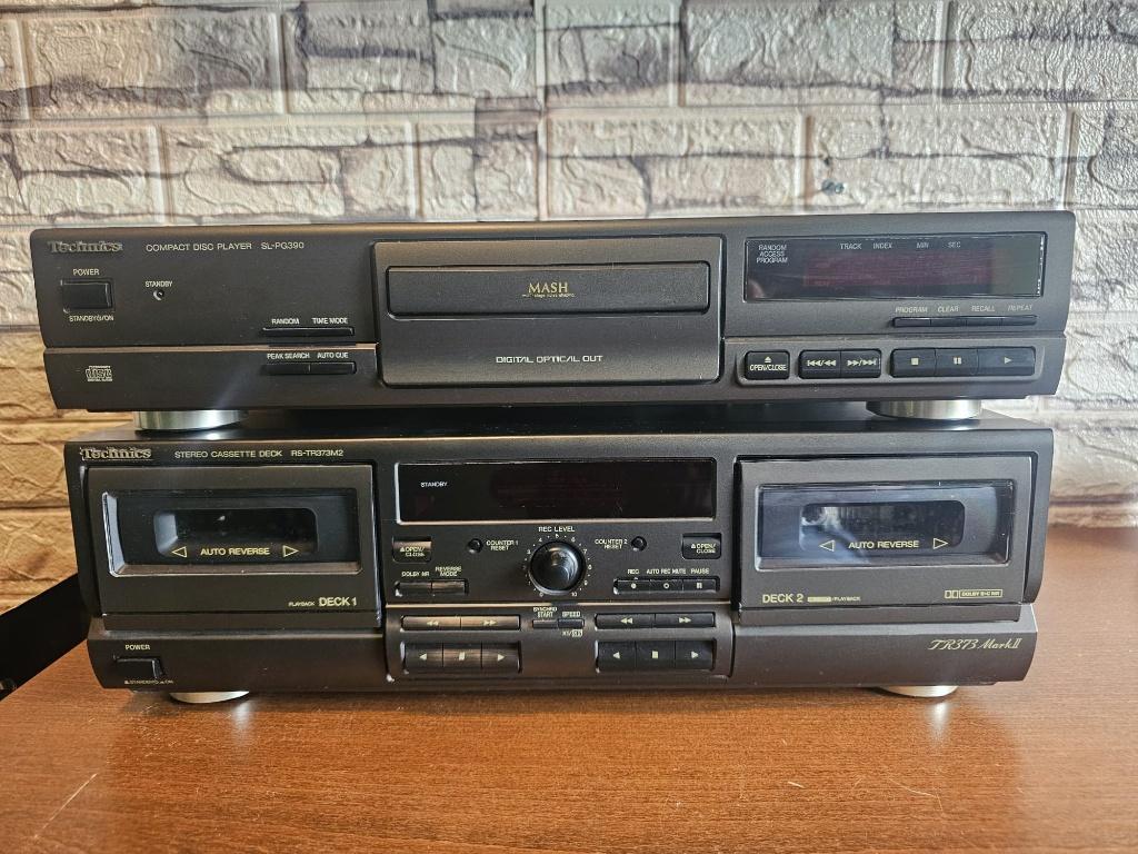 Technics vintage set – CD speler + dubbele cassettedeck, Ophalen of Verzenden, Gebruikt, Cassettedeck, Overige merken