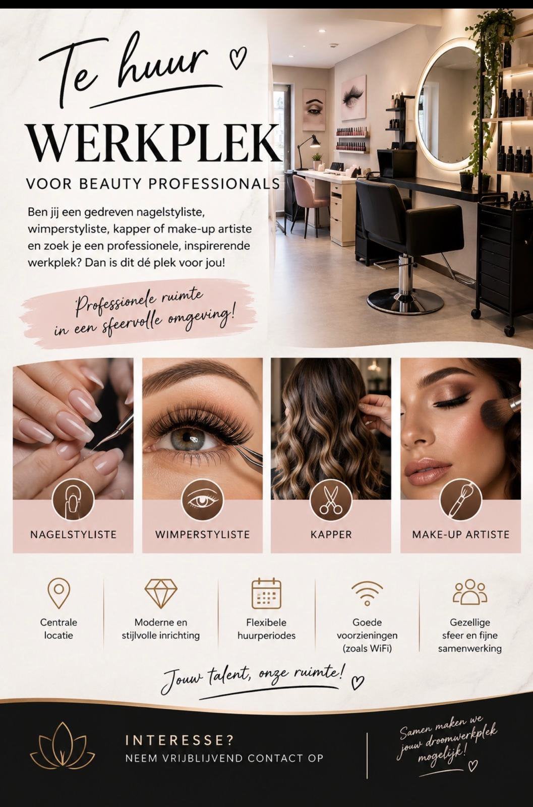 Werkplek te huur voor beauty behandelingen, Overige