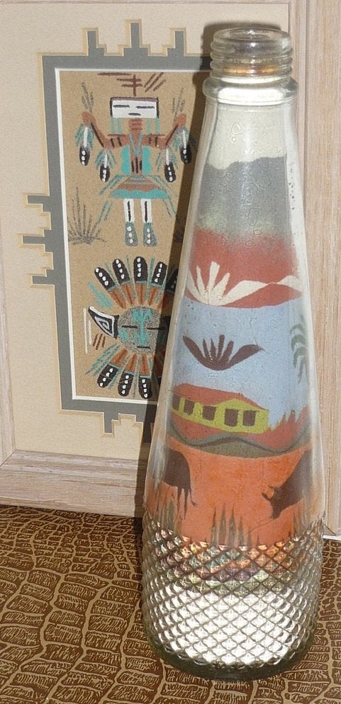 Zandfles Native American Sandbottle Art, Overige typen, Handgemaakt, Meerkleurig, Overige herkomsten