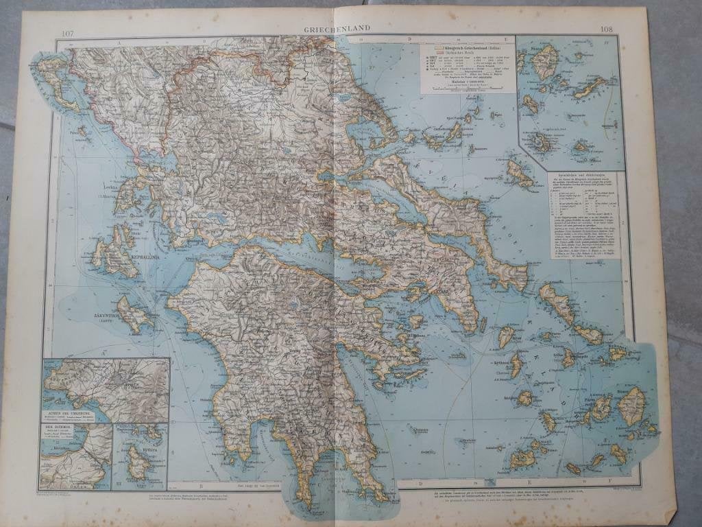 107-108 / Griekenland met Athene Litho uit 1899, Ophalen of Verzenden