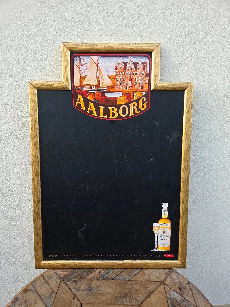 Vintage Aalborg Krijtbord - Reclamebord, Ophalen of Verzenden, Zo goed als nieuw, Reclamebord