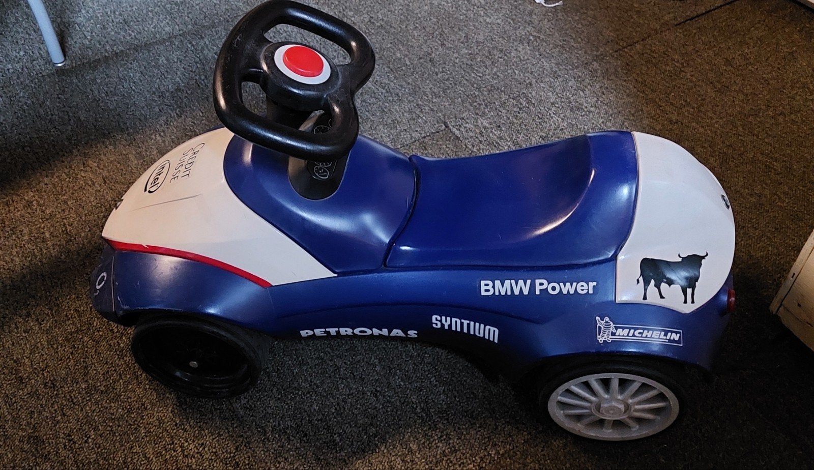 Loopauto BMW power, mist voorste wieldoppen helaas €20,00, Ophalen, Gebruikt