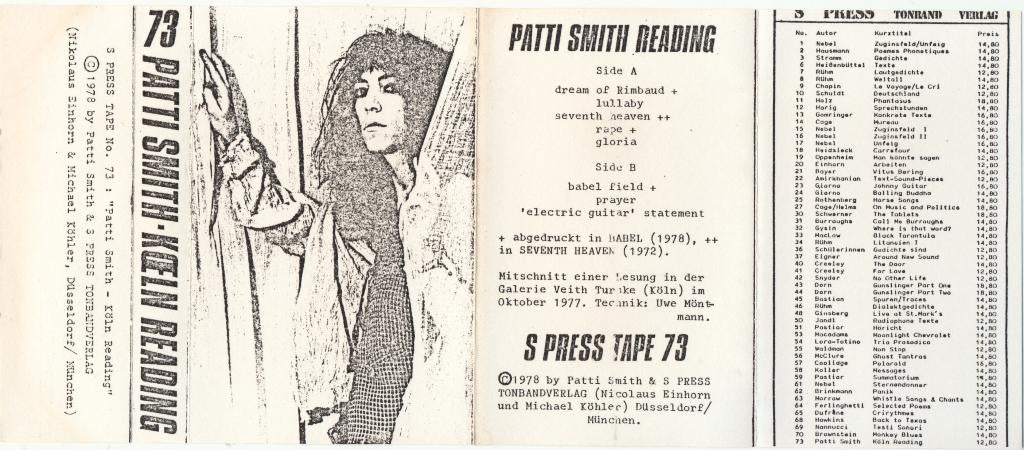 Patti Smith Köln  Reading, Overige genres, 1 bandje, Ophalen of Verzenden, Zo goed als nieuw
