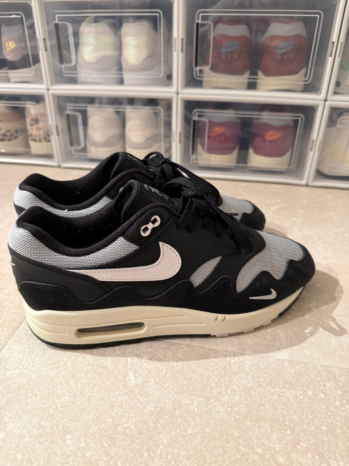 Nike Air Max 1 “Patta Waves Black”, Ophalen of Verzenden, Zo goed als nieuw, Zwart