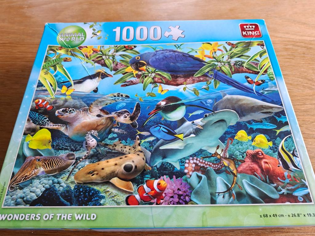 3x King Puzzel 1000 stukjes: Dieren & Kunst, Ophalen, 500 t/m 1500 stukjes, Zo goed als nieuw, Legpuzzel