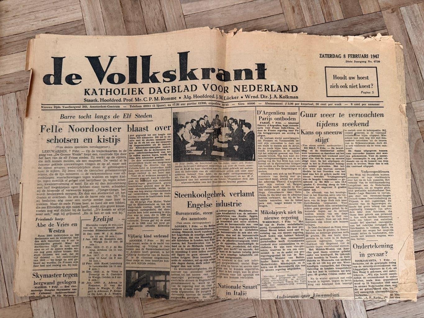 De Volkskrant - (1947) voor en achterpagina, Boeken, Ophalen, Gelezen, Krant