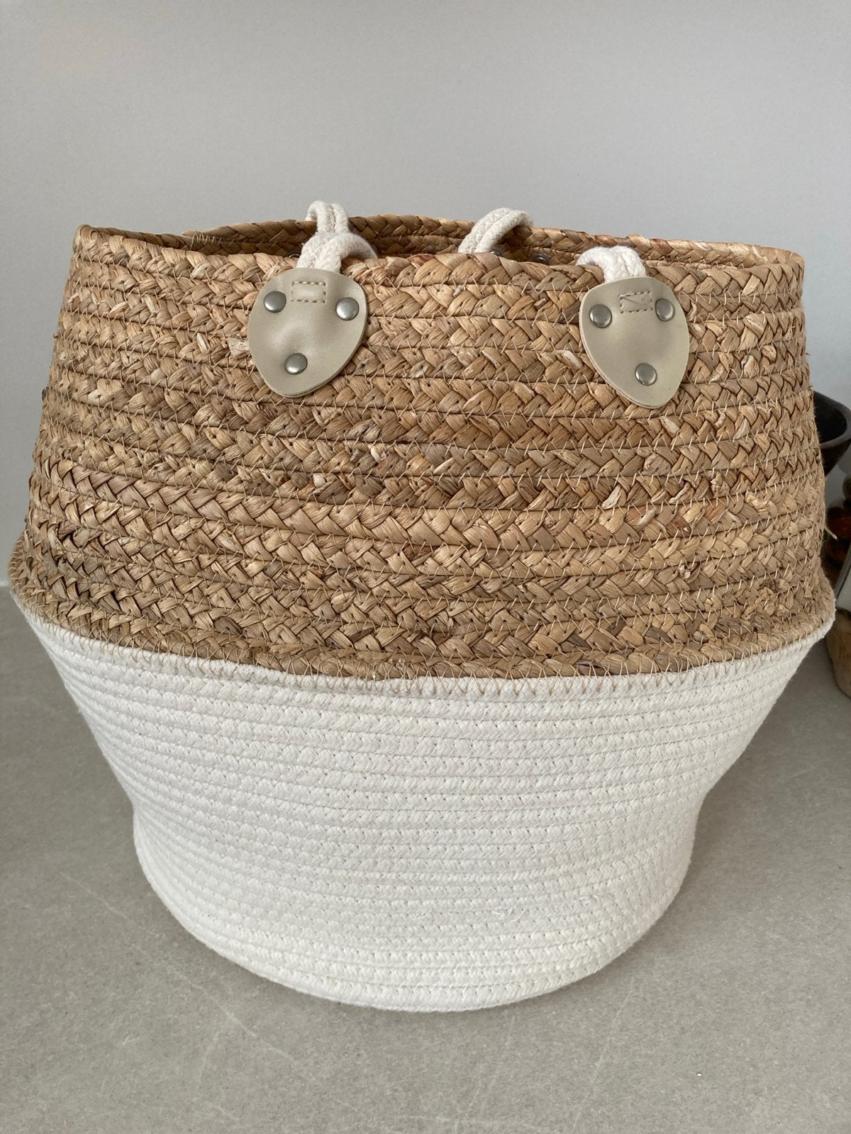 Sisal Boho Mand - Stijlvolle Opberger, Huis en Inrichting, Ophalen of Verzenden, Zo goed als nieuw, Rond, Riet