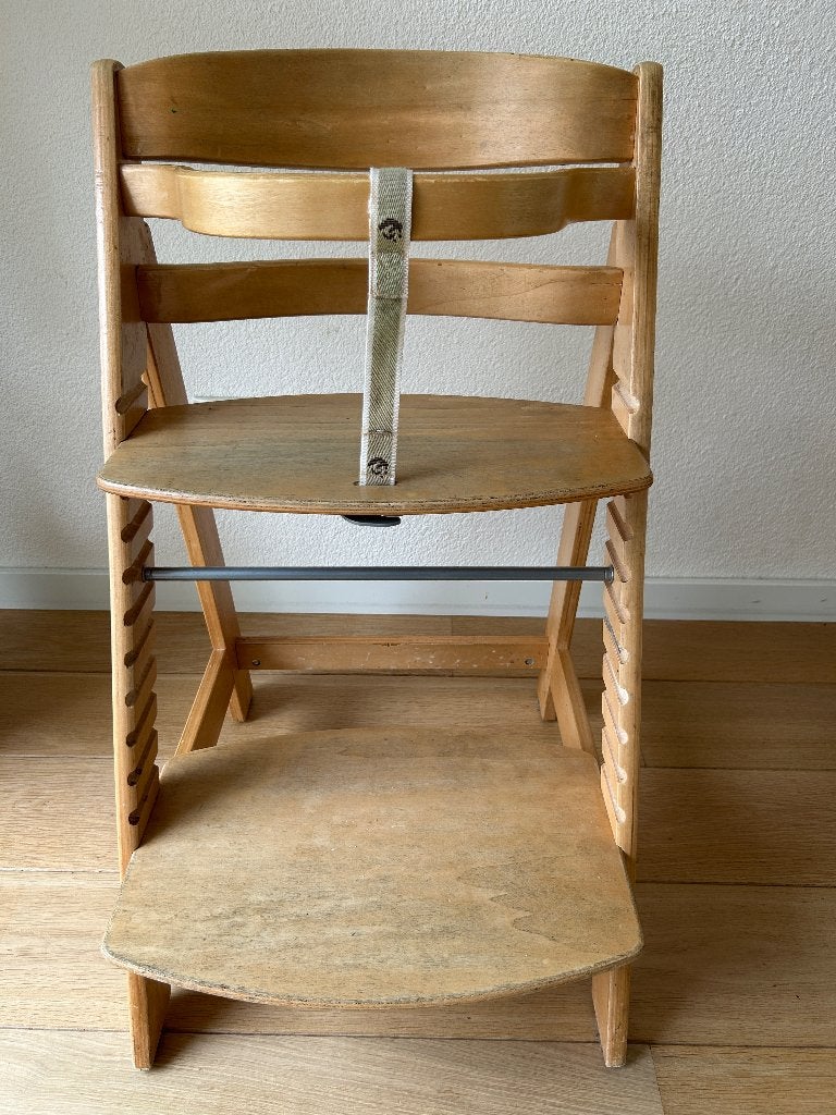 Roba mee groei kinderstoel (hout), Ophalen, Gebruikt, Meegroeistoel, Gordel(s)