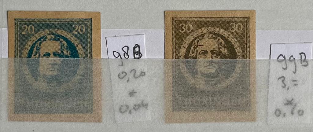 Twee postzegels Duitsland; Sovjet Zone; Thüringen, Postzegels en Munten, Ophalen of Verzenden, Overige periodes