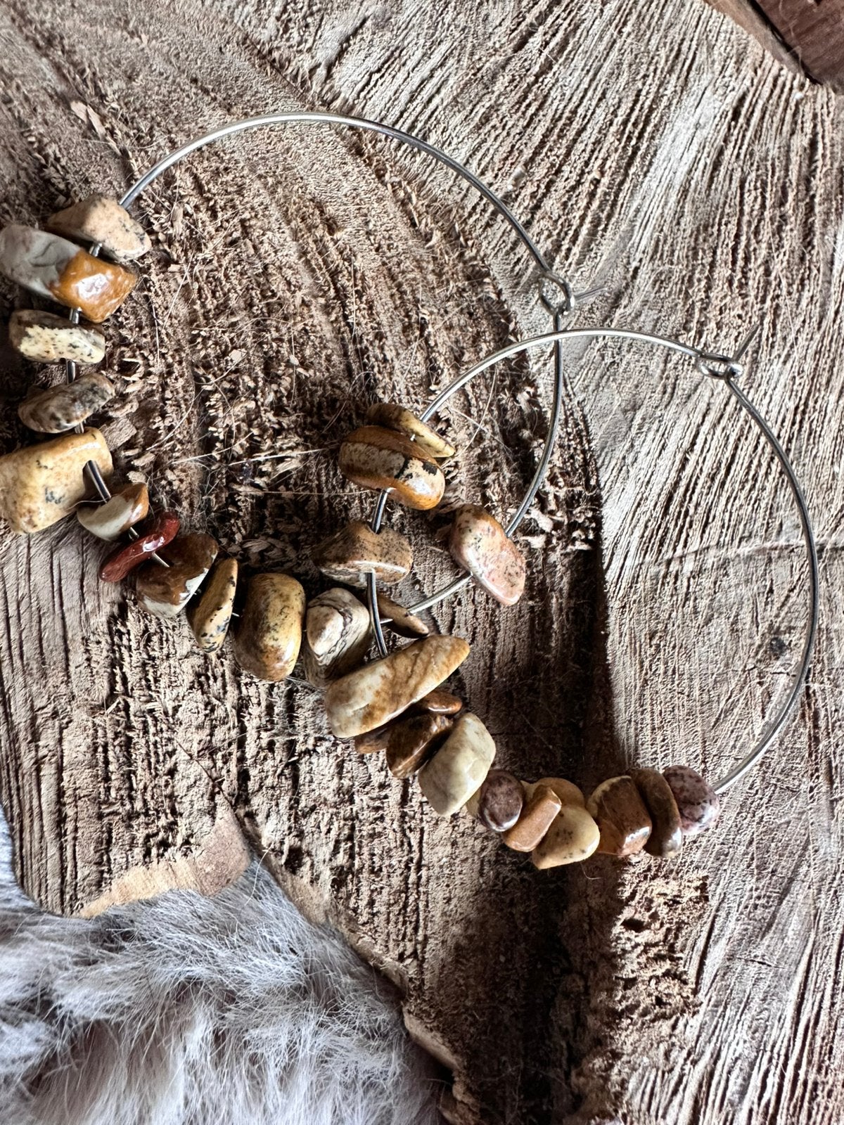 Boho oorbellen / creolen / splitsteentjes / nieuw, Sieraden, Tassen en Uiterlijk, Ophalen of Verzenden, Nieuw