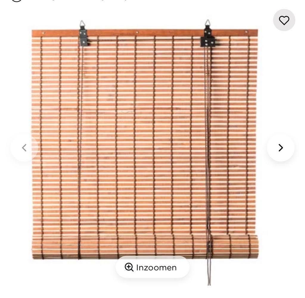 Bamboe rolgordijn 90 cm breed, 180 cm lang, Huis en Inrichting, Stoffering | Gordijnen en Lamellen, Zo goed als nieuw, 150 tot 200 cm