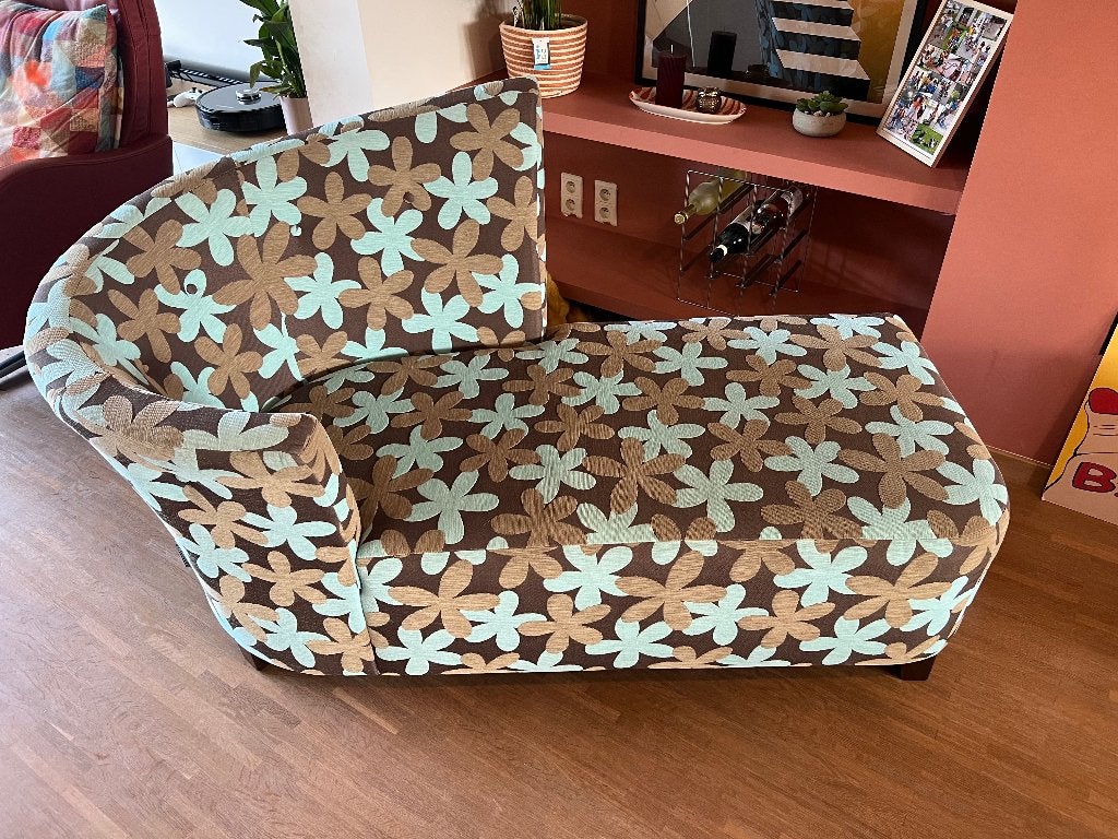Chaise longue in retro/vintage stijl, Ophalen, Zo goed als nieuw, Eenpersoons, Minder dan 150 cm
