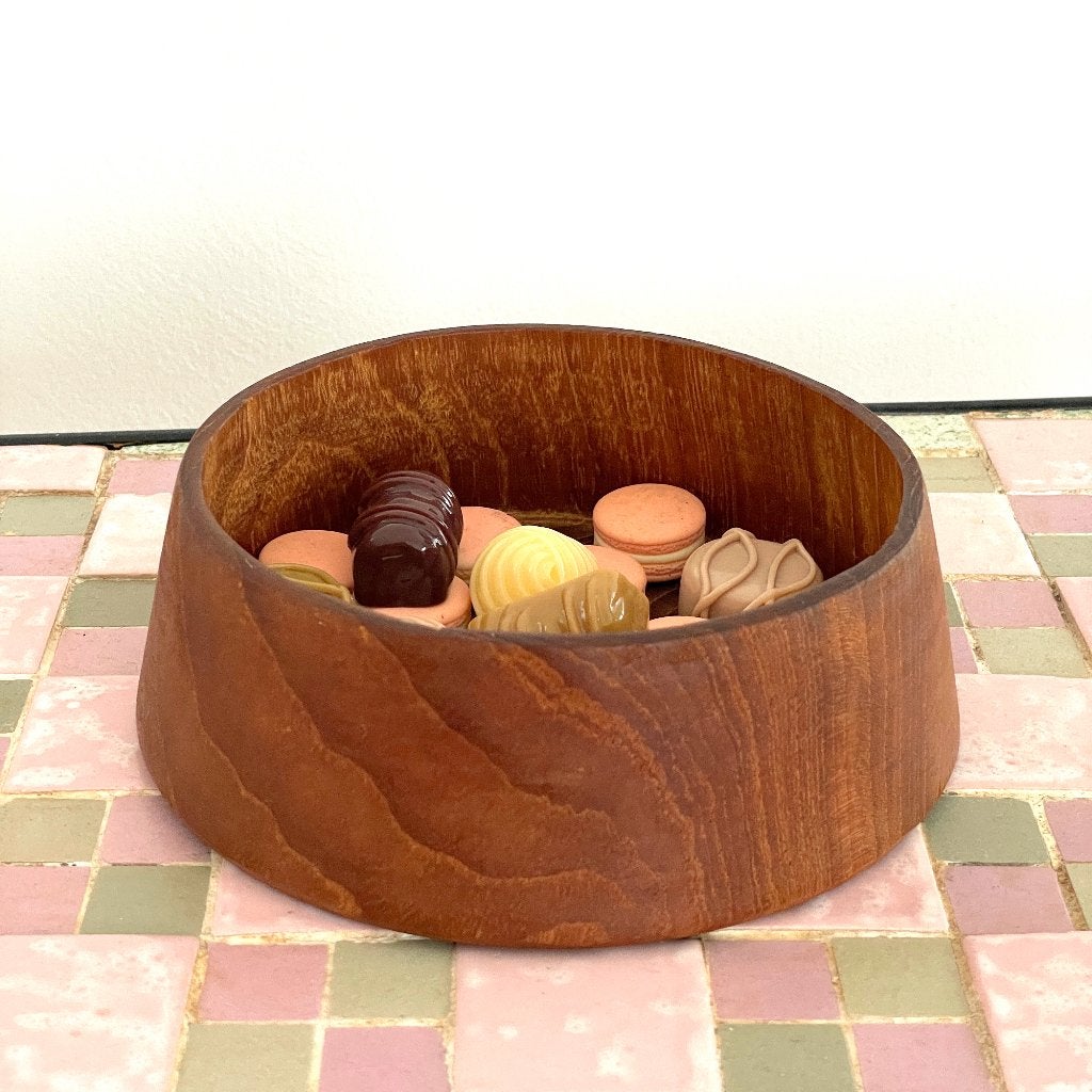 vintage teak SCHAAL Deens Scandinavisch Mid Century hout, Huis en Inrichting, Gebruikt, -, Rond, Ophalen of Verzenden