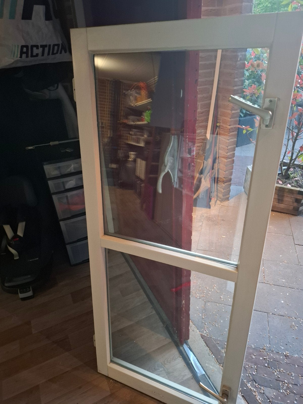 Hard hout raam, Doe-het-zelf en Verbouw, Kozijnen en Schuifpuien, Ophalen, Minder dan 75 cm, Raamkozijn, Zo goed als nieuw