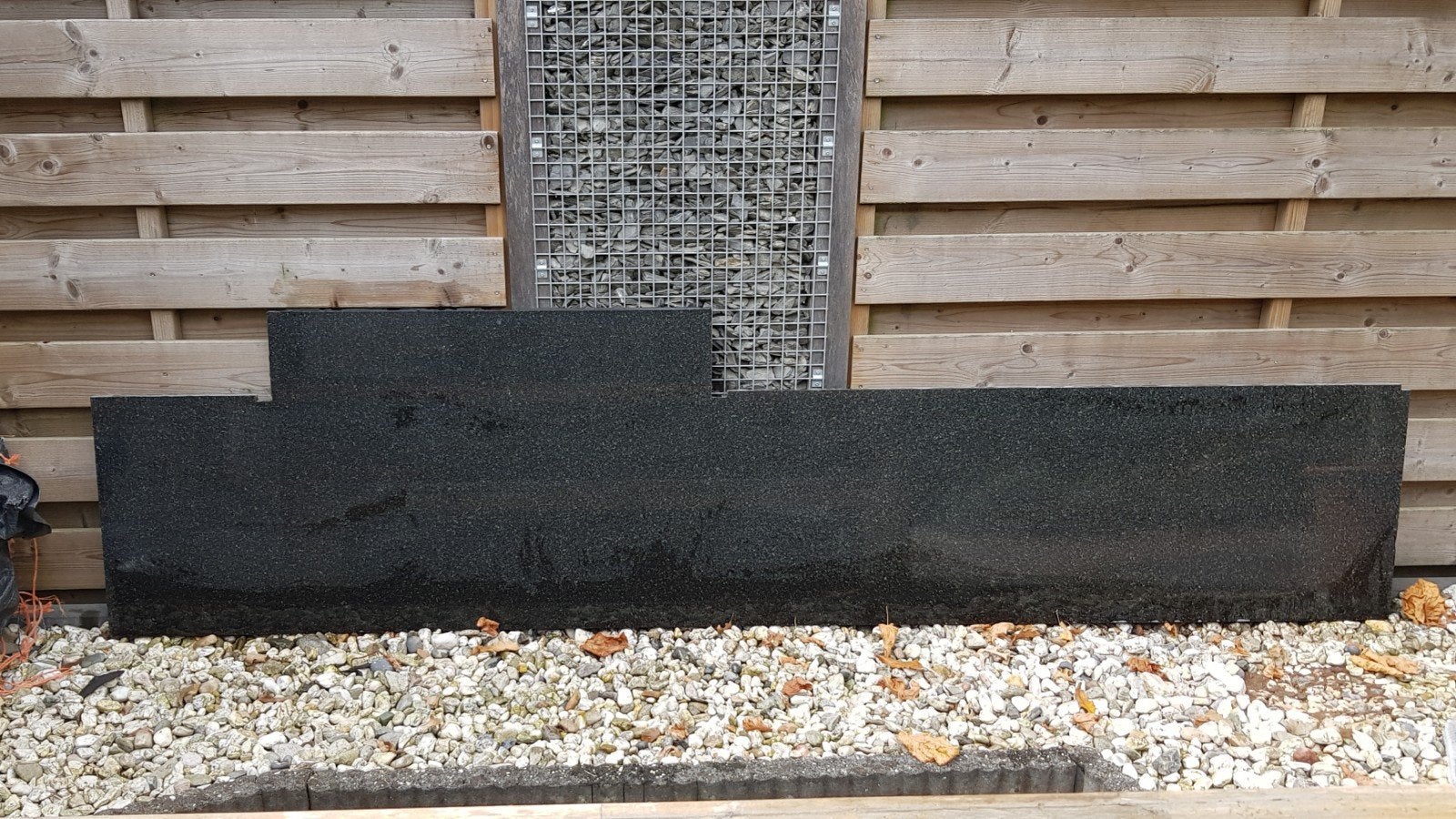 Zwarte granieten achterplaat voor keuken., Ophalen, Gebruikt, Zwart, Overige typen