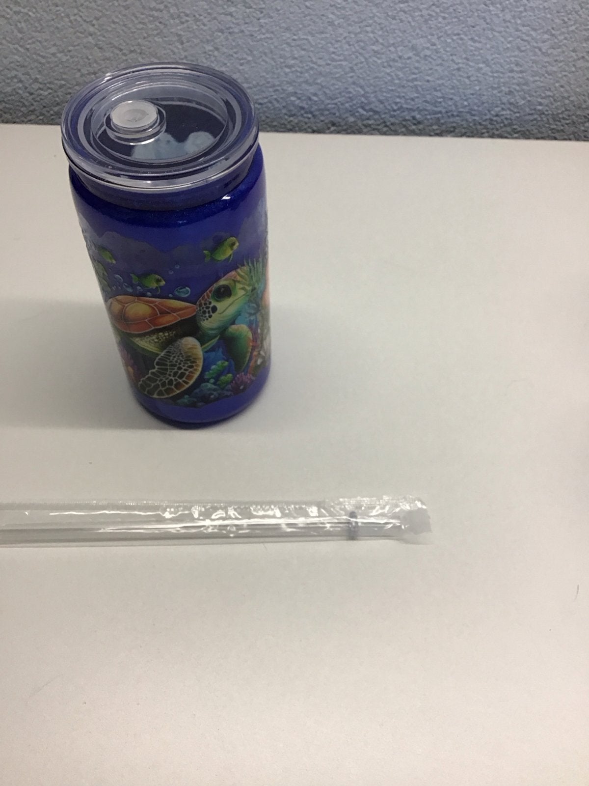 Leuke drinkbeker met zeedieren en rietje, Verzenden, Kunststof, Nieuw, Overige merken