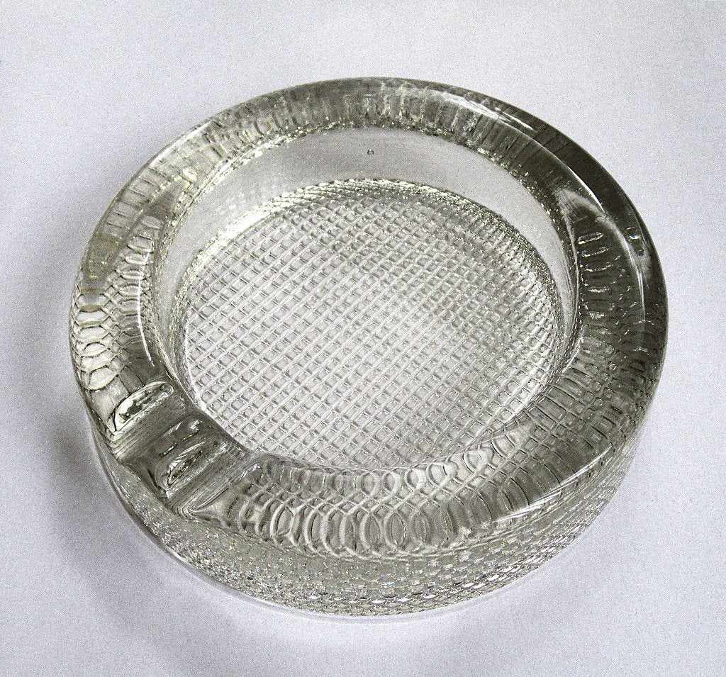 Vintage Blenko asbak van helder kristalglas, 60 jaren., Ophalen of Verzenden