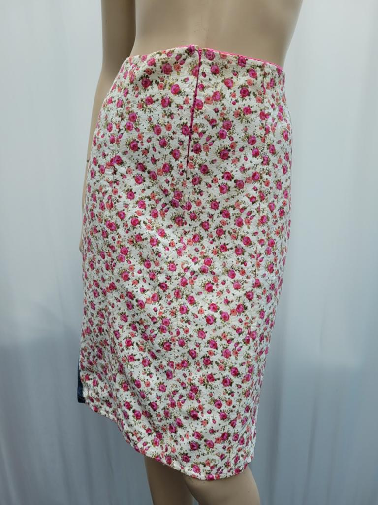 Dolce Gabbana rok denim/roze print maat 40/L, Kleding | Dames, Rokken, Maat 38/40 (M), Dolce & Gabbana, Ophalen of Verzenden, Zo goed als nieuw
