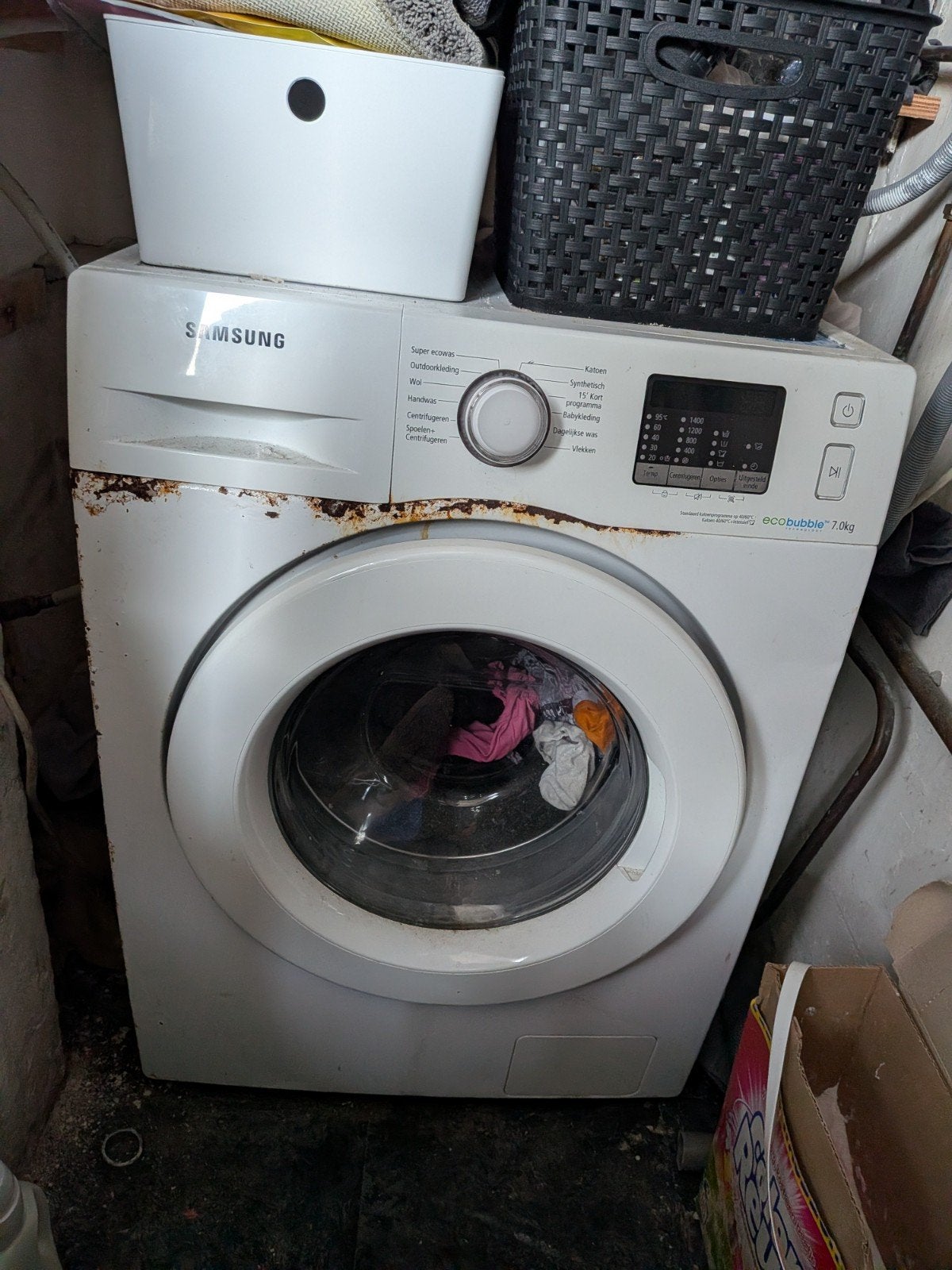 Samsung Ecobubble 7kg Wasmachine, Witgoed en Apparatuur, Wasmachines, Gebruikt, Ophalen of Verzenden, Voorlader, 85 tot 90 cm