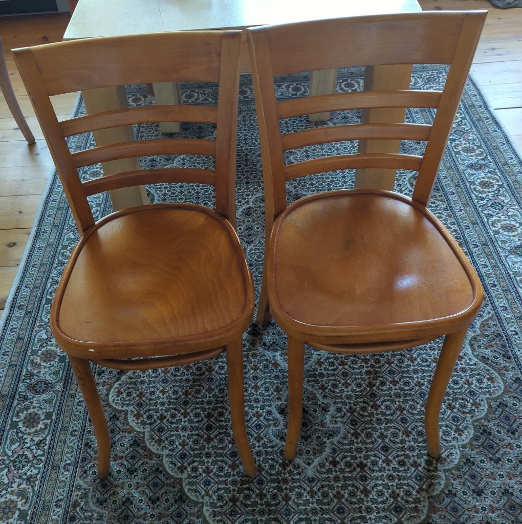 vintage Thonet cafestoelen lichtbruin prijs is per stuk, Huis en Inrichting, Ophalen, Gebruikt, Twee, Bruin