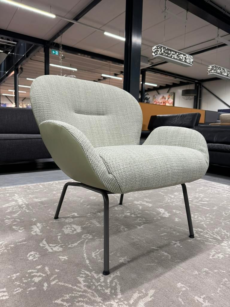 Nieuw Rolf Benz 594 Fauteuil groen leer stof Design stoel, Nieuw, Ophalen of Verzenden, Rolf Benz, 50 tot 75 cm