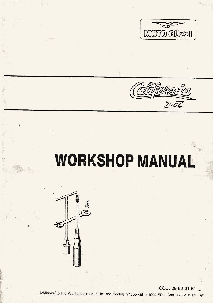 Moto Guzzi California III Additions workshop manual (8031z), Verzenden, Moto Guzzi