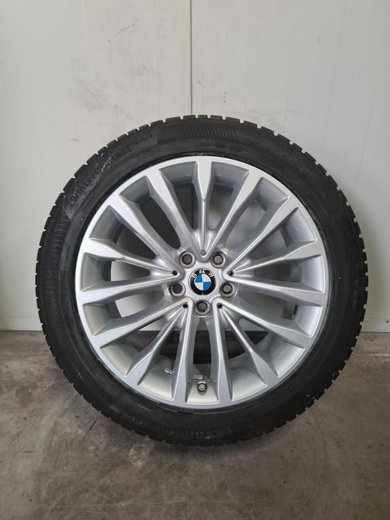 18' BMW 5 Serie G30 G31 Styling 632 met winterbanden 8mm, 18 inch, 245 mm, Banden en Velgen, Personenwagen