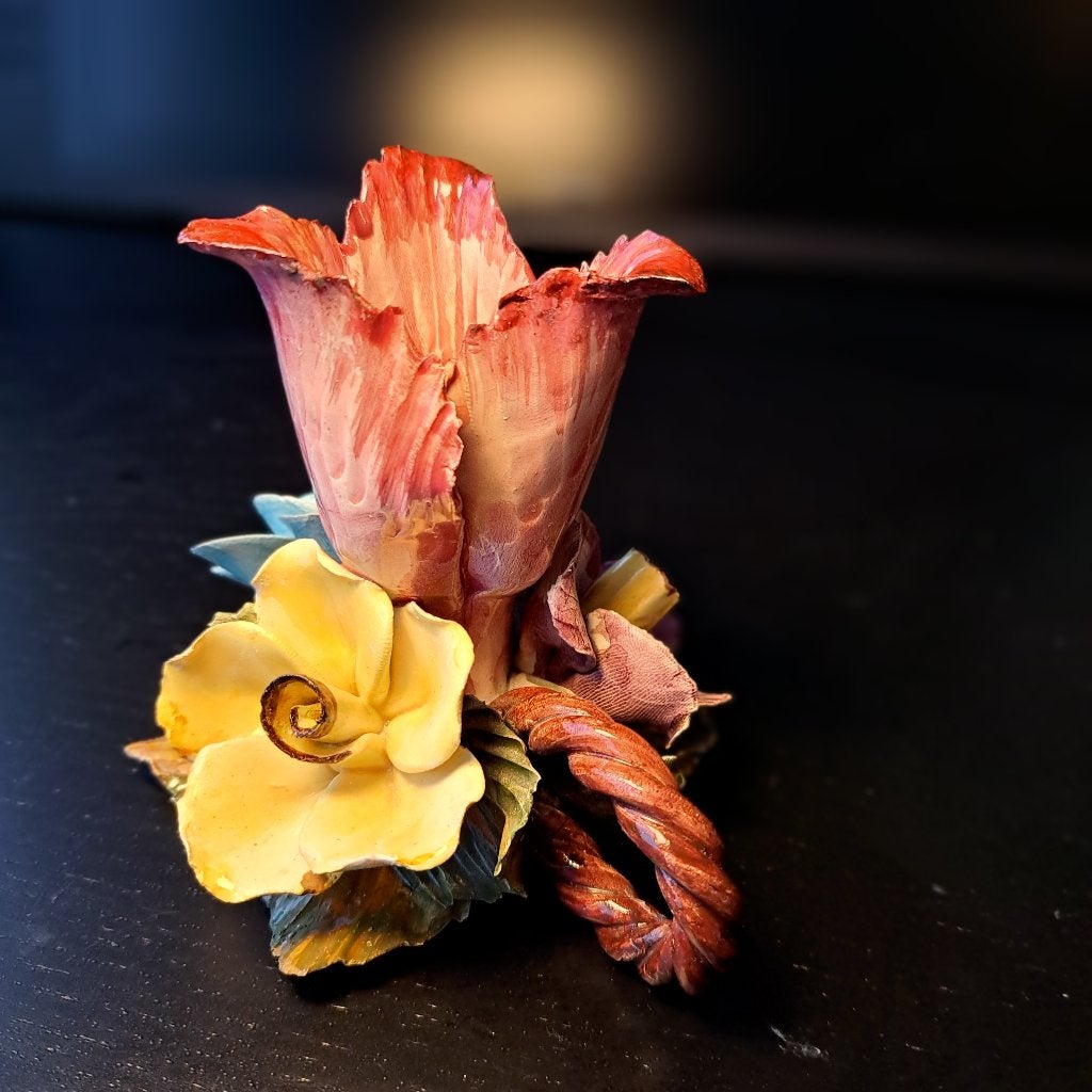 Vintage Capodimonte kandelaar, Overige materialen, Gebruikt, Ophalen of Verzenden, Kandelaar