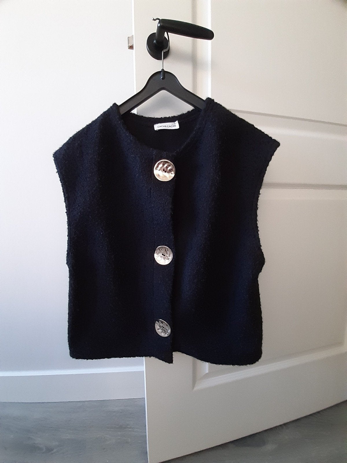 Zwart gilet Cache Cache S, Ophalen of Verzenden, Zo goed als nieuw, Zwart