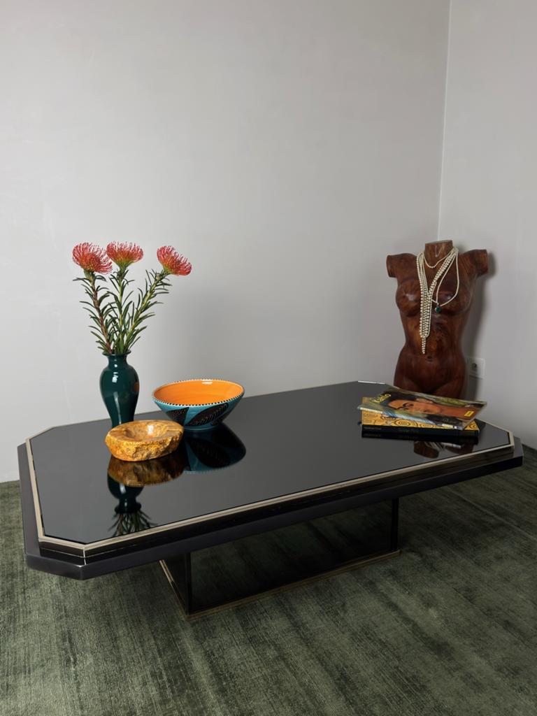 Belgochrom Vintage Hollywood Regency Salontafel, Huis en Inrichting, Tafels | Salontafels, Gebruikt, 100 tot 150 cm, Metaal, Minder dan 50 cm