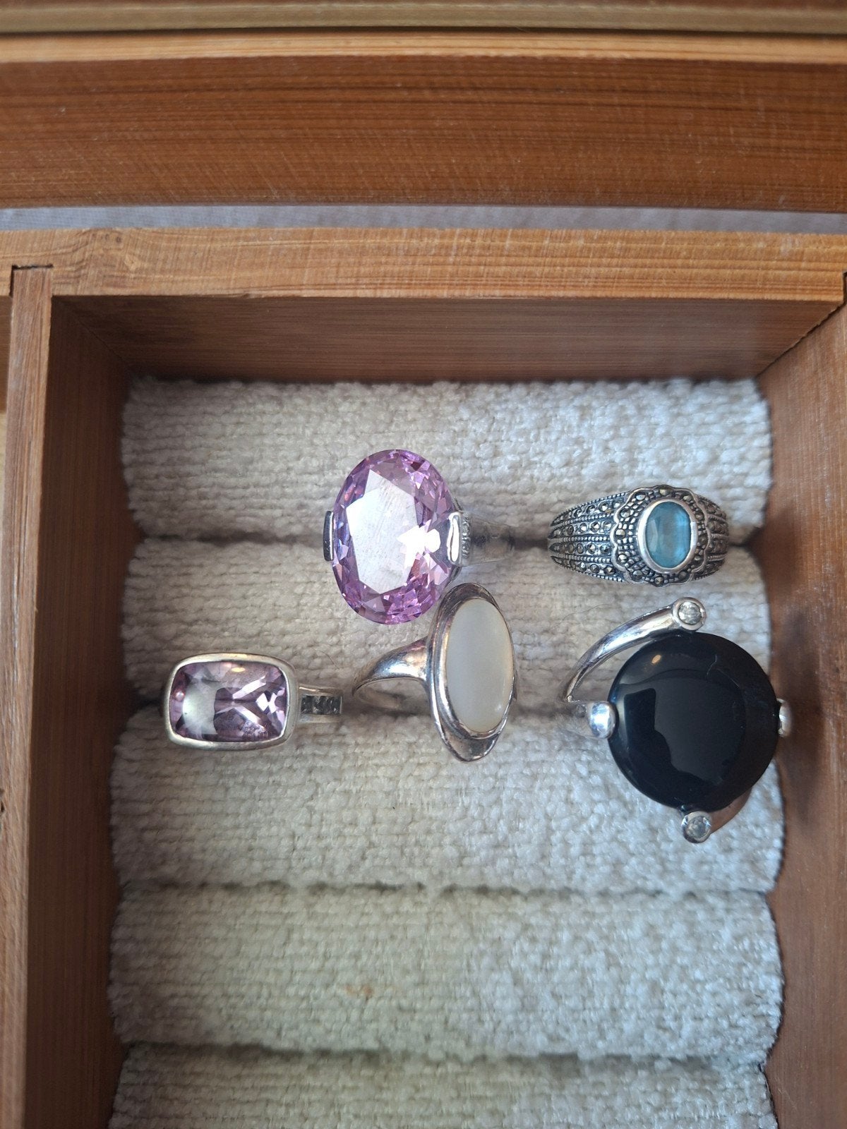 zilveren ringen en armband maten 17.5 18.5, Ophalen, Zilver, Overige merken