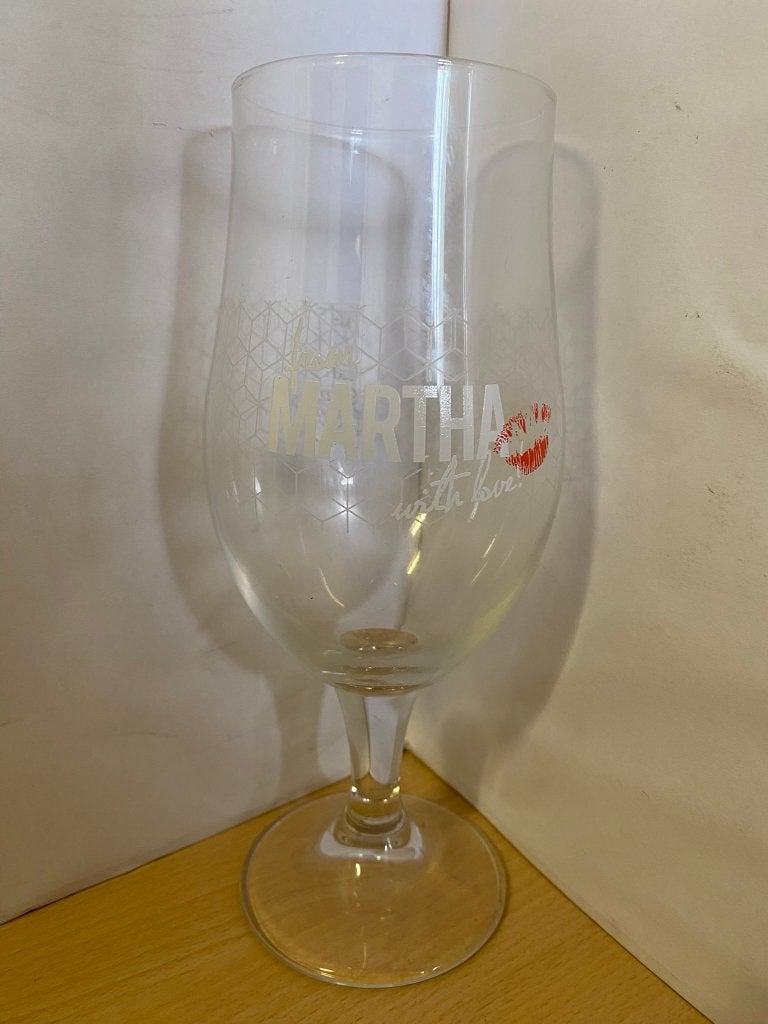 Martha bierglas 33cl With Love, Ophalen of Verzenden, Zo goed als nieuw, Glas of Glazen, Overige merken