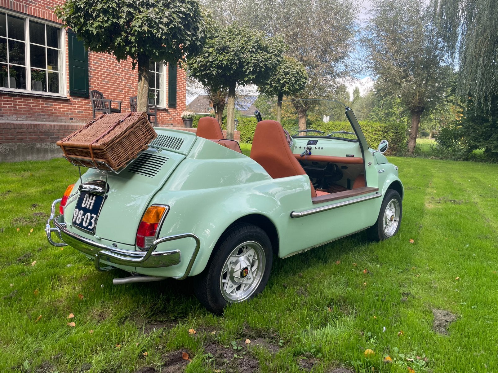 Fiat 500 met 650 cc "jolly" kleur pistache in nieuwstaat, foto 8