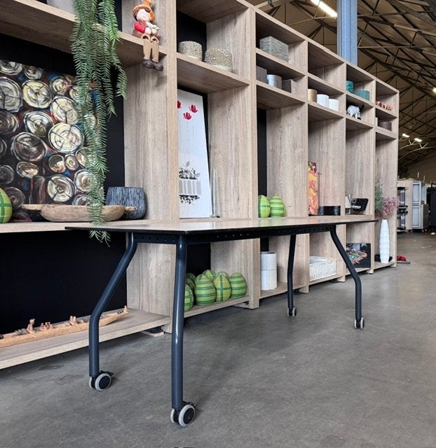 Tafel met wielen/ kantinetafel 160x80xH74 cm, 80€/st, 2st, Gebruikt, Vier personen, Rechthoekig, 50 tot 100 cm