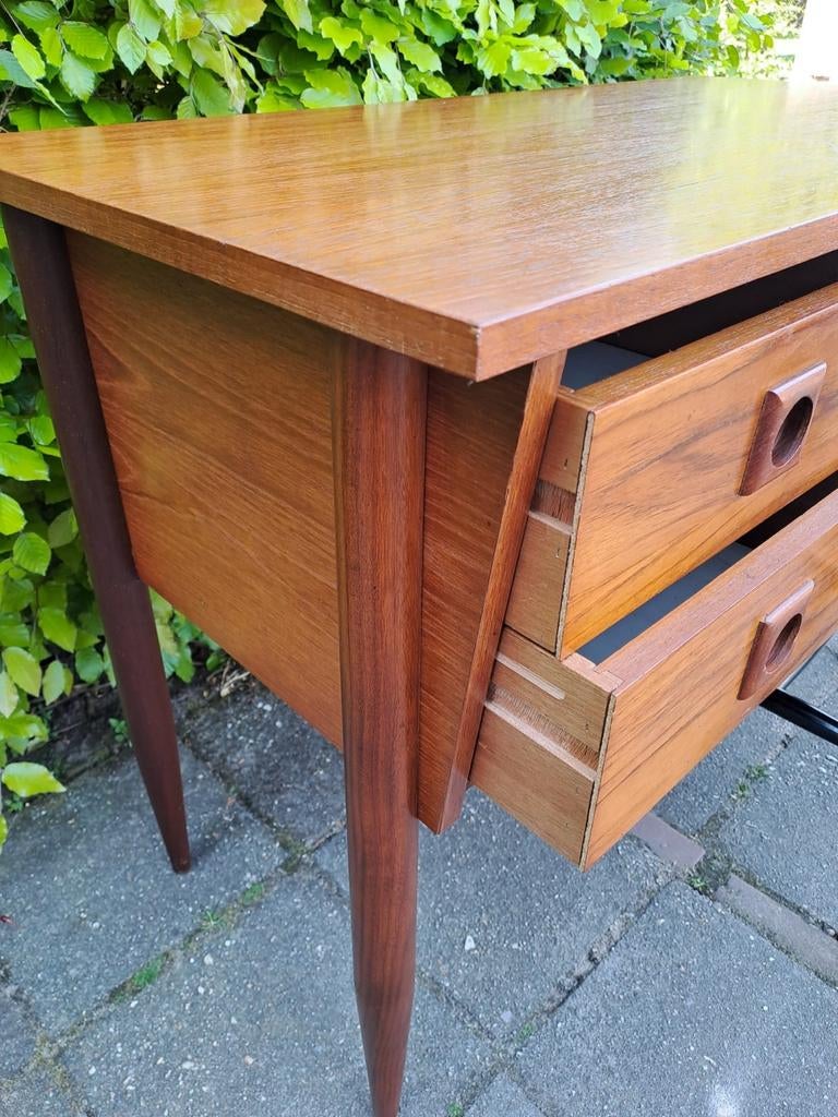 Vintage Teakhouten Bureau Jaren '60 - Deens Design Stijl, Huis en Inrichting, Bureaus, Ophalen, Gebruikt, Scandinavisch, Hout