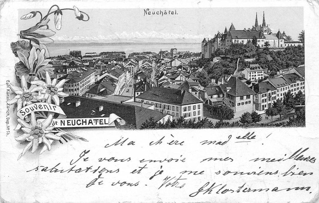 379-038-001 Neuchatel Litho, Verzenden, Voor 1920, Overig Europa