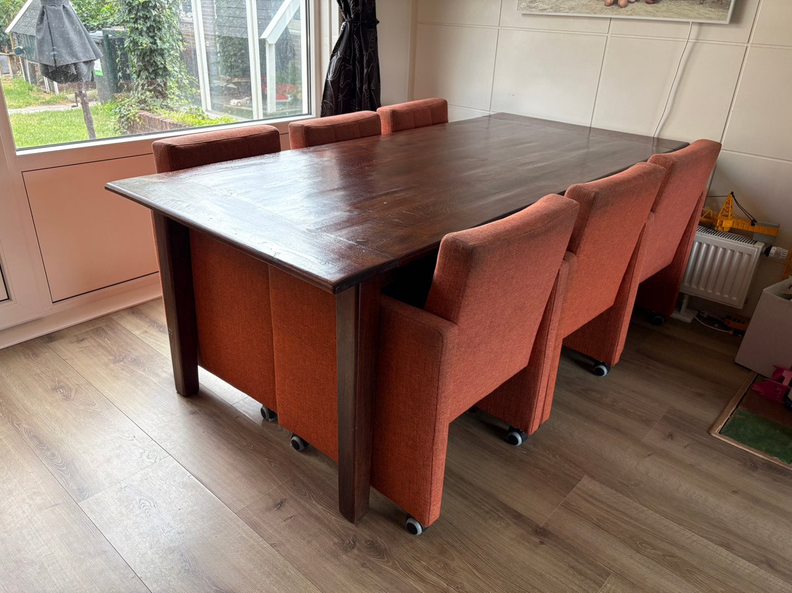 Mooie set mahonie houten meubels (eettafel/dressoir/kast), Huis en Inrichting, Tafels | Eettafels, Ophalen, Zo goed als nieuw